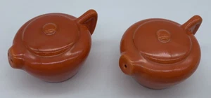 Franziskaner Keramik Sperry Mehl Orange Teekanne Salz und Pfefferstreuer Set EUC - Bild 1 von 9