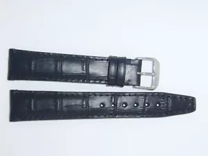 "RIOS1931 Correa de Reloj de Grano de Caimán en Grabado 19 mm Negro "DALLAS" - Imagen 1 de 2