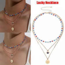Boho Multi-layer Turkish Evil Eye Lucky Pendant Necklace Elegant Women Jewellery