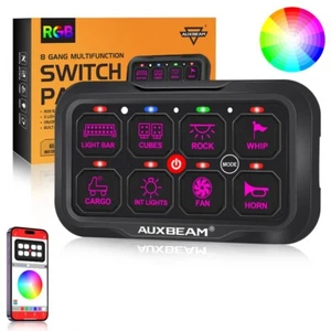 AUXBDEAM AR-800 8 Gang RGB Switch Panel with APP Control,Toggle/Momentary/Pulsed - Picture 1 of 12