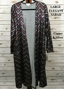 GRANDE SARAH Cardigan LuLaRoe ~RAME e ARGENTO~ Collezione Elegante; Taglia 14-16 - Foto 1 di 7