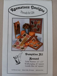 Rasmatazz Designs Quilt Pattern Pumpkins All Around Table Runner Candle Mat - Picture 1 of 2
