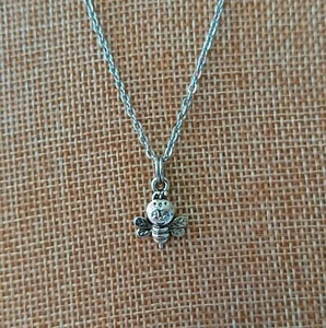 Bumblebee Stainless Steel Necklace Honey Bee Necklace Tiny Bumble Bee Jewelry - Picture 1 of 3
