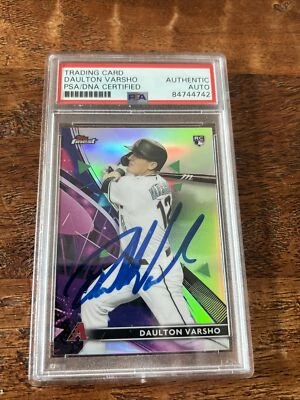 Daulton Varsho IP Signed Topps Finest Rookie Card PSA DNA Coa Slab Autographed - Image 1 of 2