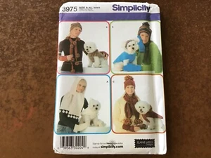 Simplicity Sewing Pattern 3975 ~ Dog Coat, Hat, Scarf, Mittens ~ Uncut - Picture 1 of 5