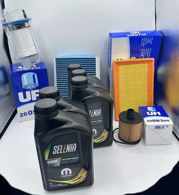 KIT TAGLIANDO FIAT 500 L 1.6 MULTIJET 4 FILTRI ORIGINALI UFI 5LT SELENIA WR 5W30 - Immagine 1 di 2
