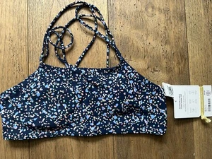 ATHLETA Girl Reversible Gold Coast Bikini Top, Navy Geometric- Size Girls XXL/16 - Picture 1 of 4