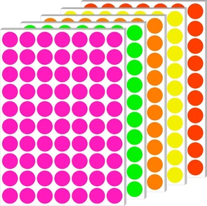 Adesivi a Punti 3/4 Pollici Scrivibili Colorati in 5 Colori Etichette per Ufficio e Mercato - Foto 1 di 7