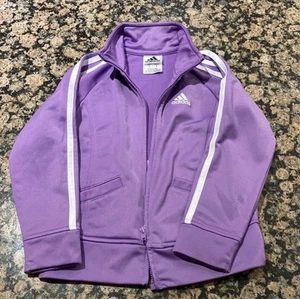 Adidas Girl's Long Sleeve Full Zipper Athletic Purple Track Sport Jacket…Size 4 - Picture 1 of 4