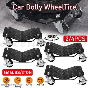 2/4PCS Car Dolly Vehicle Wheel Positioning Jack Transport Dollies 6000lbs Load - Picture 1 of 14