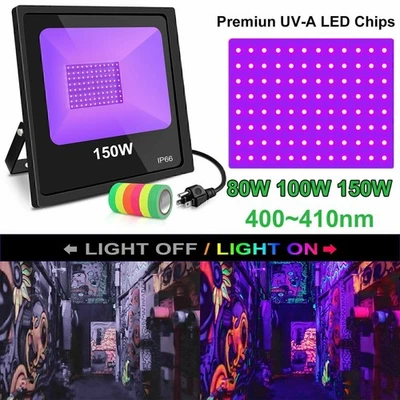 LED Black Light For Halloween Christmas Music Stage Party Light 80W 100W 150Watt - Image 1 of 4