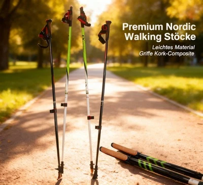 QM ODER BAUGLEICH Nordic Walking Stöcke ultraleicht | 115 - 120 cm Walken Wanderstöcke 1 Paar