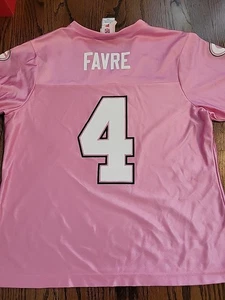 Brett Favre Green Bay Packers NFL Football Jersey Large Womens Ladies Pink - Picture 1 of 9