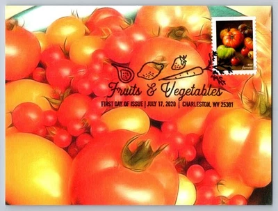 #5485 Fruits and Vegetables Tomatoes FDC Maxi Card w/Pictorial Cancel - Image 1 of 2