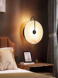 Retro 5W LED SMD 2835 Wall Mounted Lamp Marble Stone Round Lampshade Night Light - Picture 1 of 30