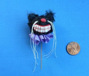 Halloween Cat Pin pattern, instructions, material Black cat stick pin KIT ONLY - Picture 1 of 4