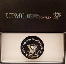 MARIO LEMIEUX AUTOGRAPHED UPMC SPORTS COMPLEX Grand Opening Penguins Hockey Puck
