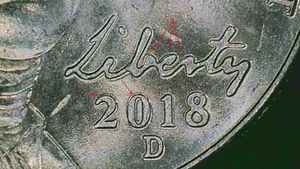 2018 D Jefferson Nickel US 5C ERROR COIN DOUBLE Date, LIBERTY & MONTICELLO N752 - Picture 1 of 4