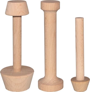 Wooden Tart Tamper Set, Double Side Pie Pastry Dough Tamper, Egg Tart Pan Mold D - Picture 1 of 7
