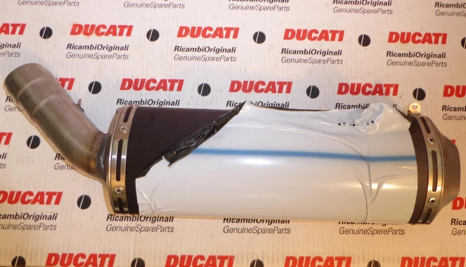 2008 Ducati 1098S Tre Colore L/H exhaust muffler silencer 57411962D = 57411963D - Image 1 of 1