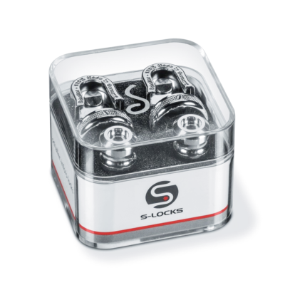 Genuine Schaller CHROME S-Lock Guitar Strap Locks Pair/Set, Made in Germany - Image 1 of 2