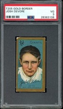 1911 T205 Gold Border Baseball Josh Devore PSA 3