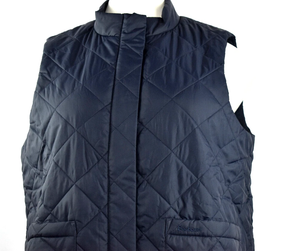 Barbour Size 1X Comia Navy Vest Liner Modern Heritage Logo Snap Pockets
