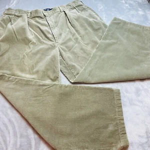 Pantalones de pana vintage Polo Ralph Lauren Andrew para hombre 42x32 (29) caqui plisado - Imagen 1 de 10
