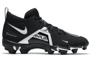 Size 14W Nike Alpha Menace 3 Shark Wide Black White Football Lineman Cleats - Picture 1 of 4