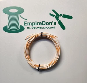 16 AWG  Mil-Spec Wire M22759/11 Wht/Orn PTFE Stranded Silver Plated 25 ft - Picture 1 of 1