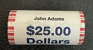John Adams Presidential $1 One Dollar Coin UNC Unopened Roll From US Mint - Bild 1 von 3
