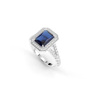 Anillo hecho a mano de piedras preciosas de tanzanita corte rectangular de plata de ley 925 envío gratuito - Imagen 1 de 36
