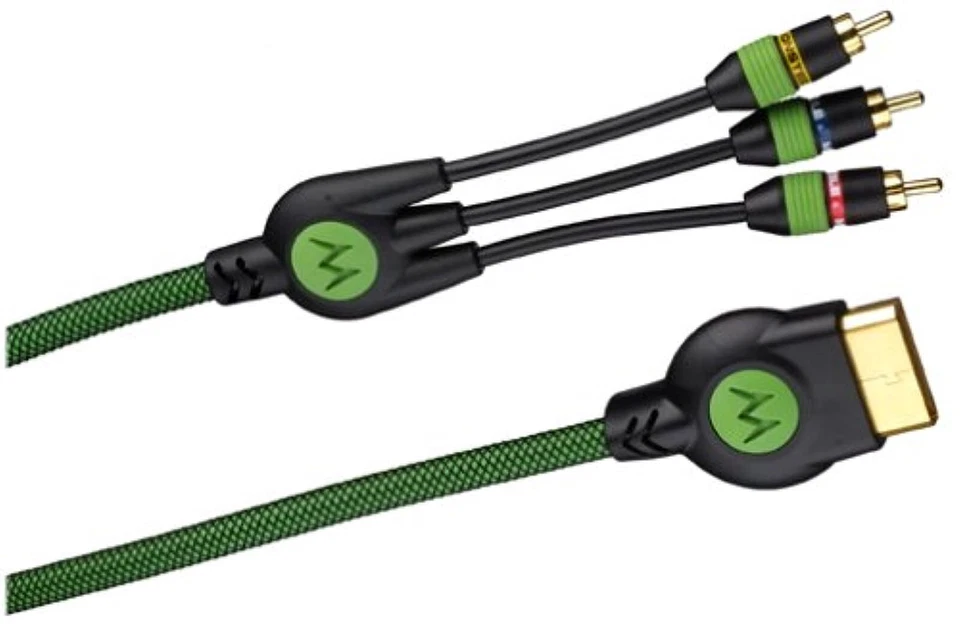 Monster Xbox 200X A/V Cable For Xbox 360 Green AV Very Good 6E - Image 1 of 3