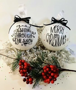 Personalized 5” Christmas Ornaments Custom Made Choose Style And Color - Picture 1 of 8