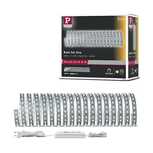 Paulmann 70829 Set Base Maxled 500, 10 M, 2700 K, Luce Bianca Calda, 53.5 (t2V) - Immagine 1 di 1