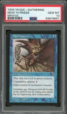 1996 Magic the Gathering MTG Mirage Mind Harness PSA 10 Pop 1 - Image 1 of 2