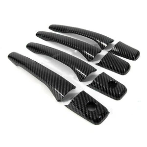 For 02-07 Mitsubishi Lancer EVO Glossy Black Carbon Fiber Door Handle Cover Trim - Bild 1 von 3