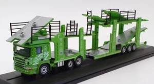 Oxford Diecast 1/76 Scale 76SCT004 - Scania EVO 6 Car Transporter Green Tiger - Picture 1 of 4