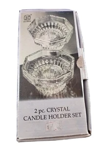 KIG Group 2 pc. crystal candle holder set (New in Box) - Picture 1 of 4