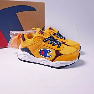 Size 5 Toddler Kid's Champion 93Eighteen Block Sneakers CKS10003T Gold/Burgundy - Picture 1 of 7