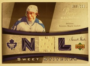 Borje Salming 2006-07 Upper Deck Sweet Shot Sweet Stitches SS-SB ser # 088/200