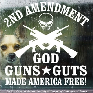 2nd Amendment God Guns Guts NRA Truck Car Sticker Decal - Picture 1 of 9
