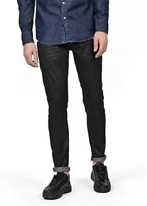 Vaqueros ajustados para hombre G-STAR RAW Revend, talla 30/30, mezclilla elástica pintada negra NUEVOS - Imagen 1 de 3