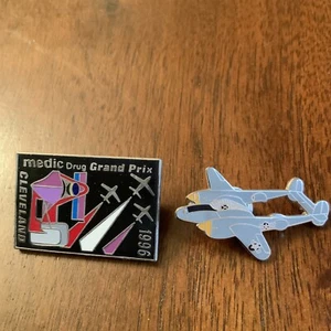 Vtg Lapel pin Air Show Cleveland Medic Drug Grand Price Airplanes 1996 Lot 2 - Picture 1 of 4