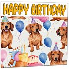 Dachshund Birthday Card - Sausage Dog Birthday Card Cute Fun bday  - 145 x 145mm