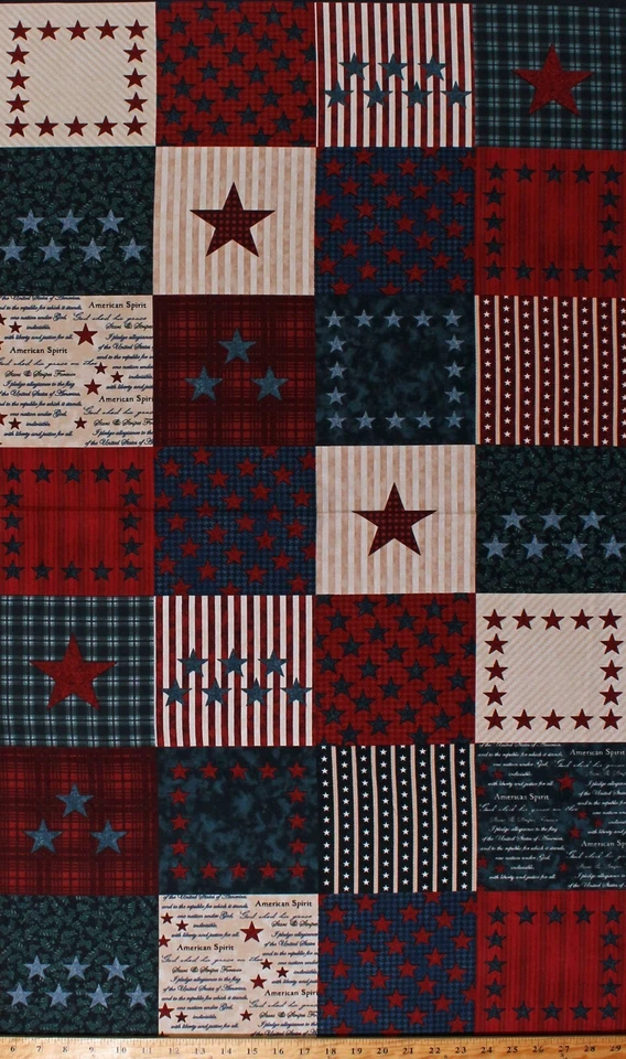 24" X 44" Panel American Spirit Stars and Stripes Patriotic Fabric Panel D305.57 - Image 1 of 1