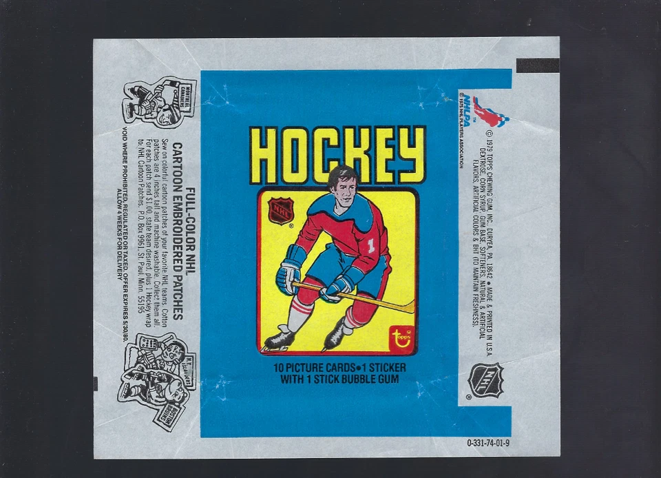 1979/80 Topps NHL Hockey Wax Wrapper Gretzky Rookie PATCHES no pinholes or tear - Bild 1 von 1