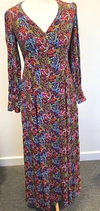 Boden Dress Blouson Sleeve Maxi Tea Multi Floral UK Size 10P RVB001 CP - Picture 1 of 7
