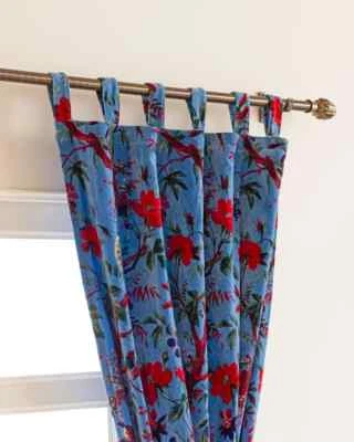 INDIA VINTAGE ALGODÓN TERCIOPELO CORTINA CORTINA VENTANA DECORACIÓN PUERTA PESADA CORTINA Foto 1 de 4