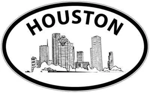 Houston City Texas State USA Oval Car Bumper Window Sticker Decal 6"X4" - Picture 1 of 1